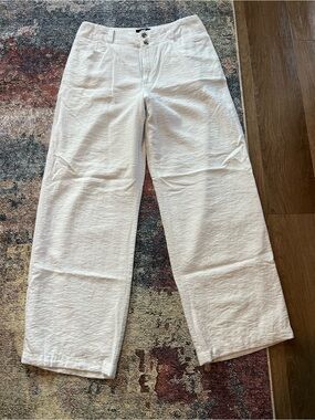DKNY White White Wide-Leg pants size 10